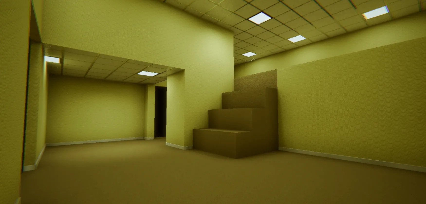 Backrooms area lighting comparison (before)