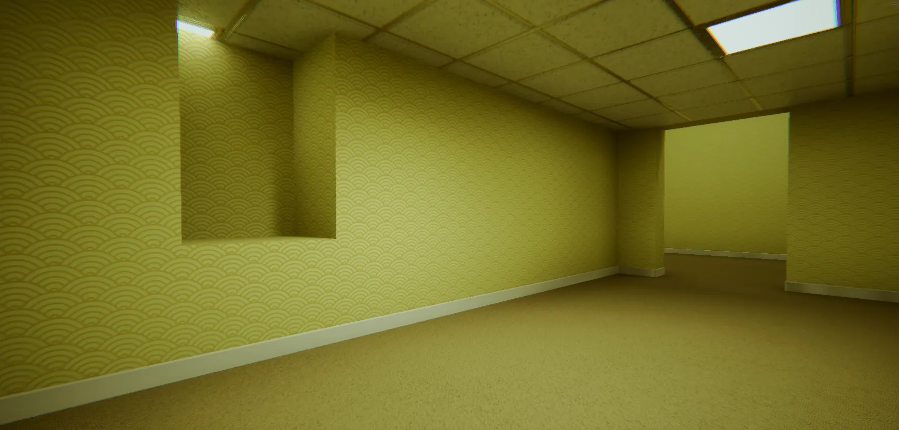 Backrooms area lighting comparison (after)