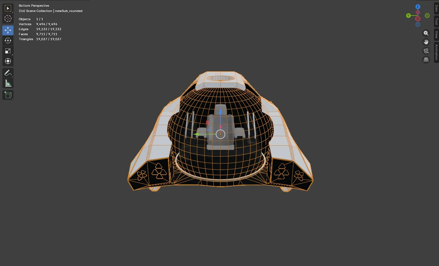 Submersible polycount reduction (before)