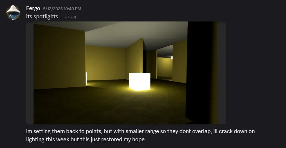 Lighting discussion with the team